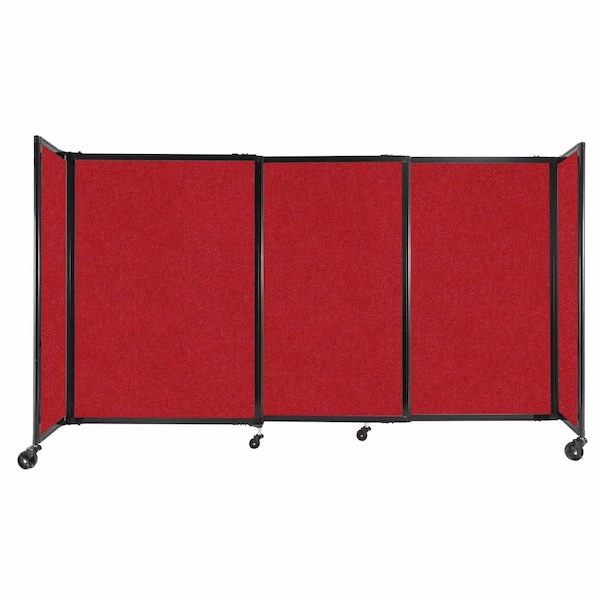 StraightWall Sliding Portable Partition 7'2" x 4' Red Fabric
